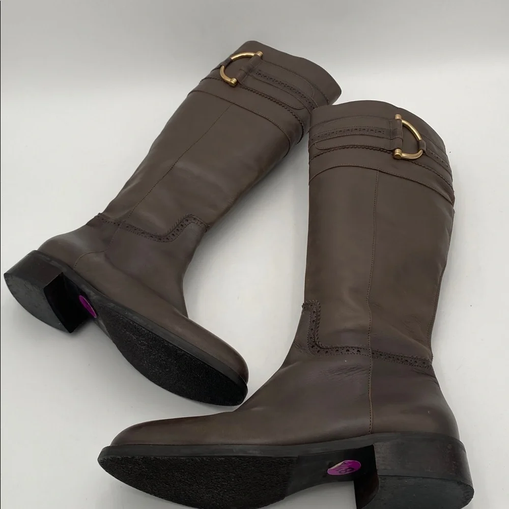 Cordani Brown Over the Knee Boots riding women 8.5 casual retro fall winter lux